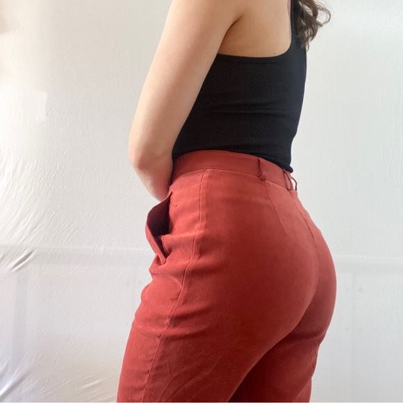 Vintage Draper’s & Damon’s Women’s Rust High-Waist Orange Trousers Size 4P - Picture 7 of 11